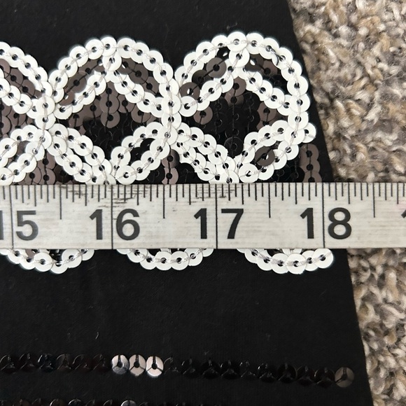 White House Black Market little black and white dress with sequins size medium - Picture 11 of 14